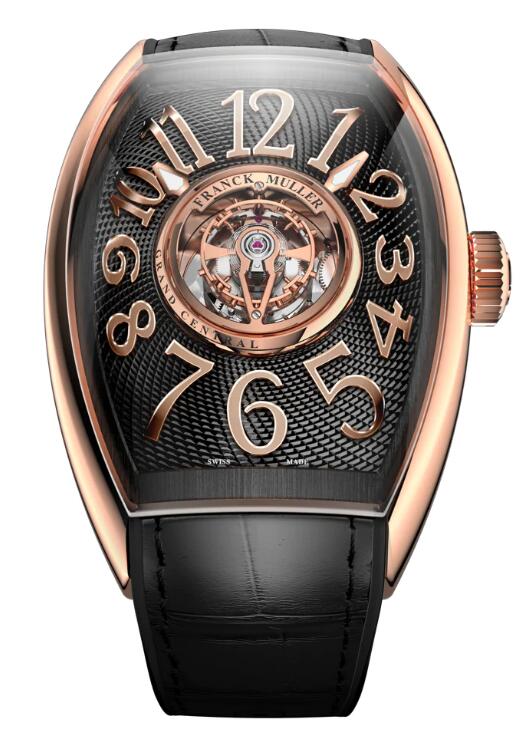 Franck Muller Grand Central Tourbillon Rose Gold - Black Replica Watch Cheap Price CX 40 T CTR 5N TTNRBR (NR.5N)